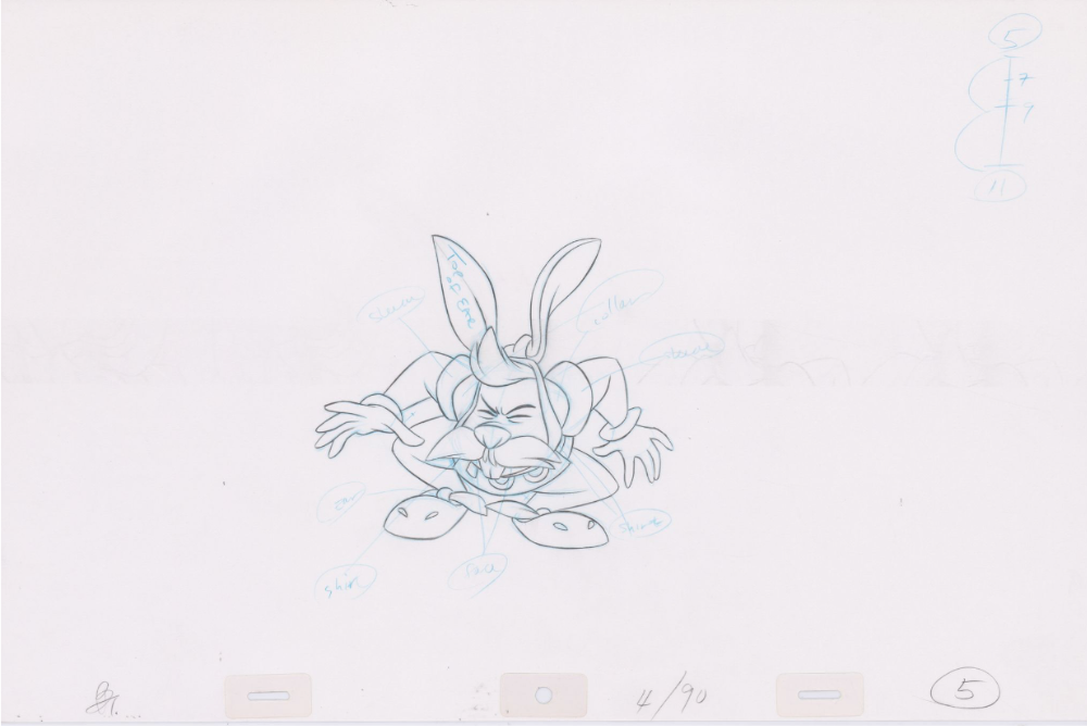 Pencil Art White Rabbit (Sequence 4-90)