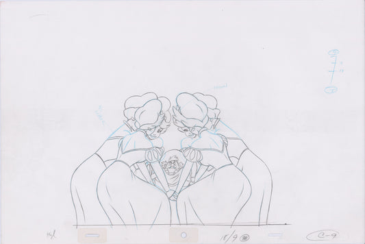 Swan Princess Hand-Drawn Pencil Art Cel