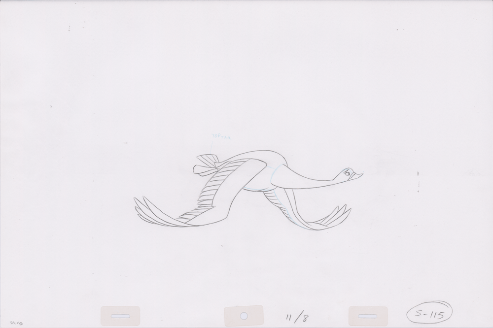 Swan Princess Hand-Drawn Pencil Art Cel