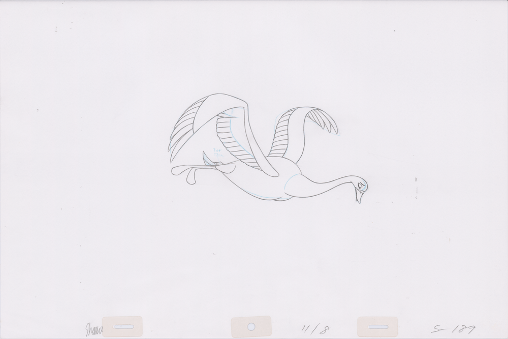 Swan Princess Hand-Drawn Pencil Art Cel