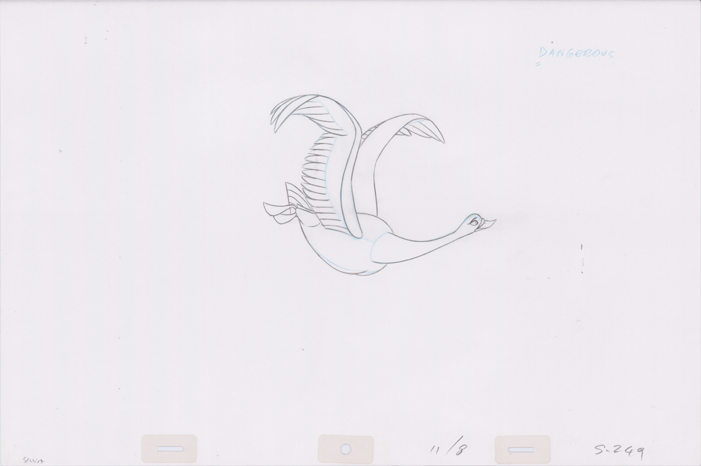 Swan Princess Hand-Drawn Pencil Art Cel