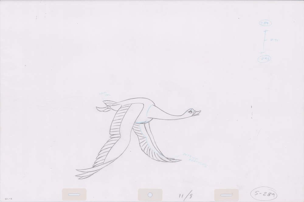 Swan Princess Hand-Drawn Pencil Art Cel