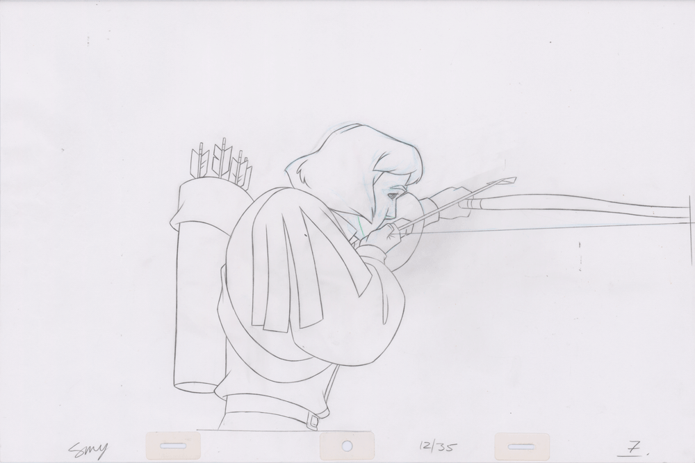 Swan Princess Hand-Drawn Pencil Art Cel