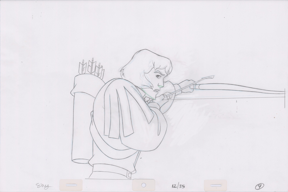 Swan Princess Hand-Drawn Pencil Art Cel