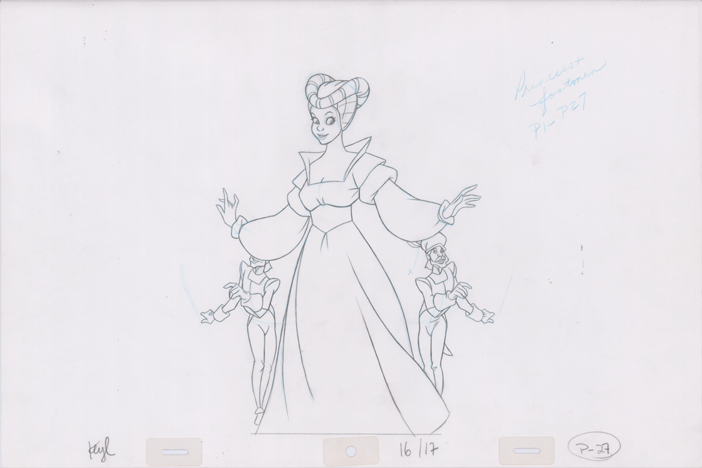 Swan Princess Hand-Drawn Pencil Art Cel