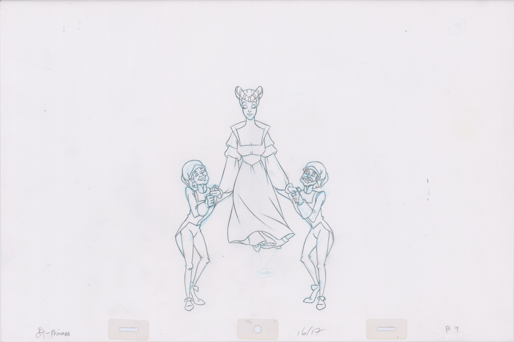 Swan Princess Hand-Drawn Pencil Art Cel