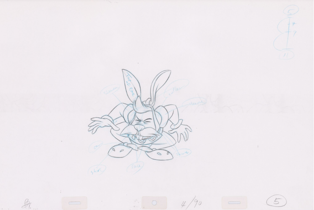 Pencil Art White Rabbit (Sequence 4-90)