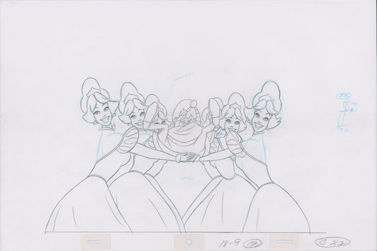 Swan Princess Hand-Drawn Pencil Art Cel