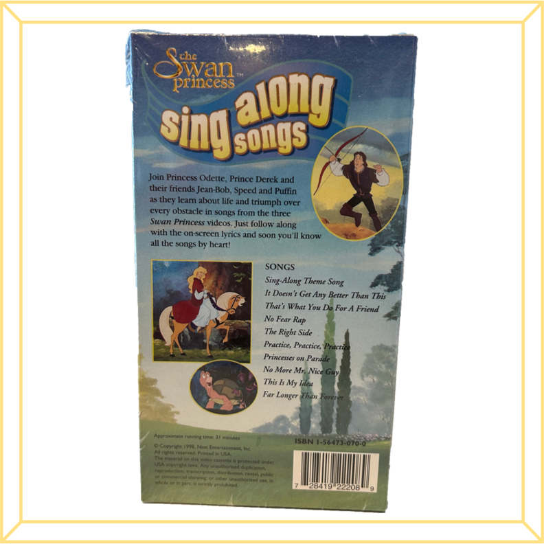 Vintage VHS of Sing-Along Songs from The Swan Princess